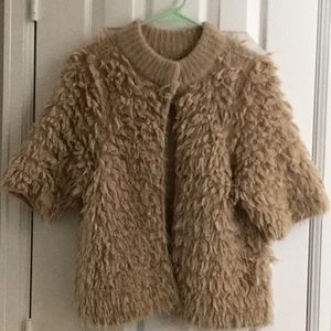 Fun furry half sleeve cardigan from Anthropologie